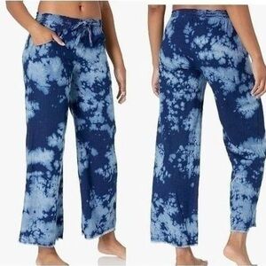 P.J Salvage Wide Leg Navy Tie-Dye Pants